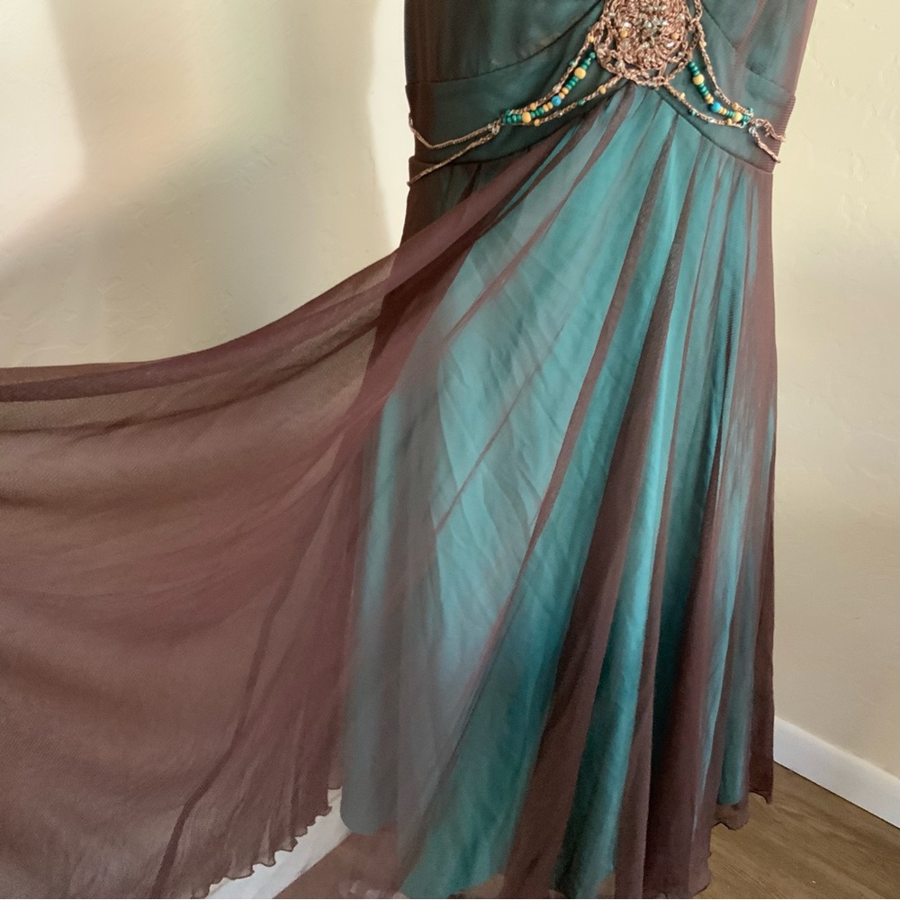Vintage Y2K Nicole Miller Fairycore Beaded Dress Chiffon Size 12 - Picture 3 of 9